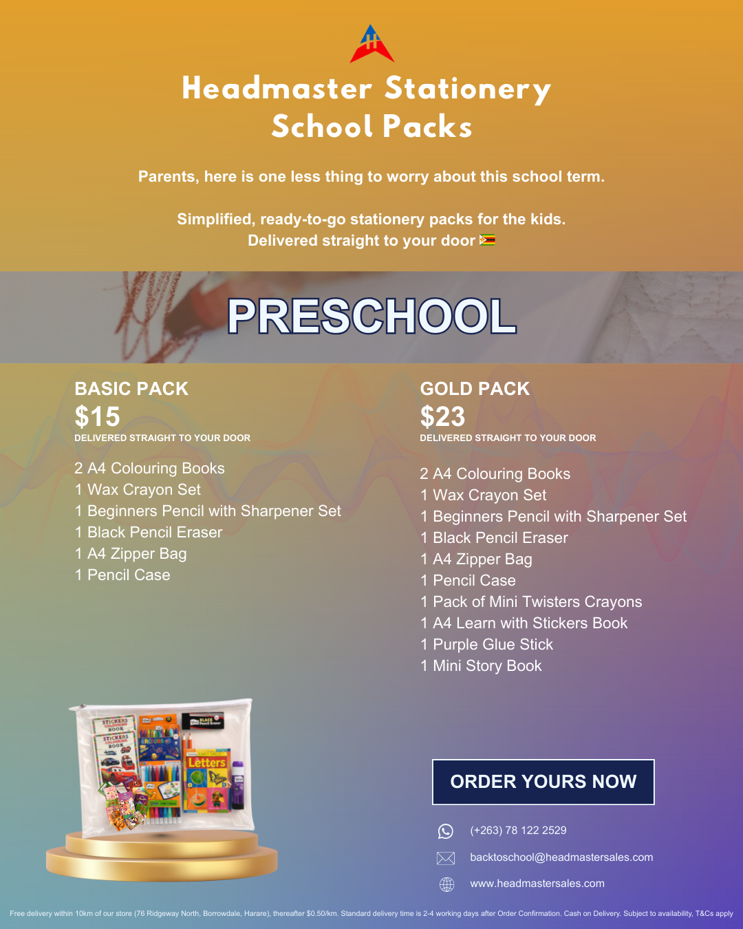 Preschool: Gold Stationery Pack