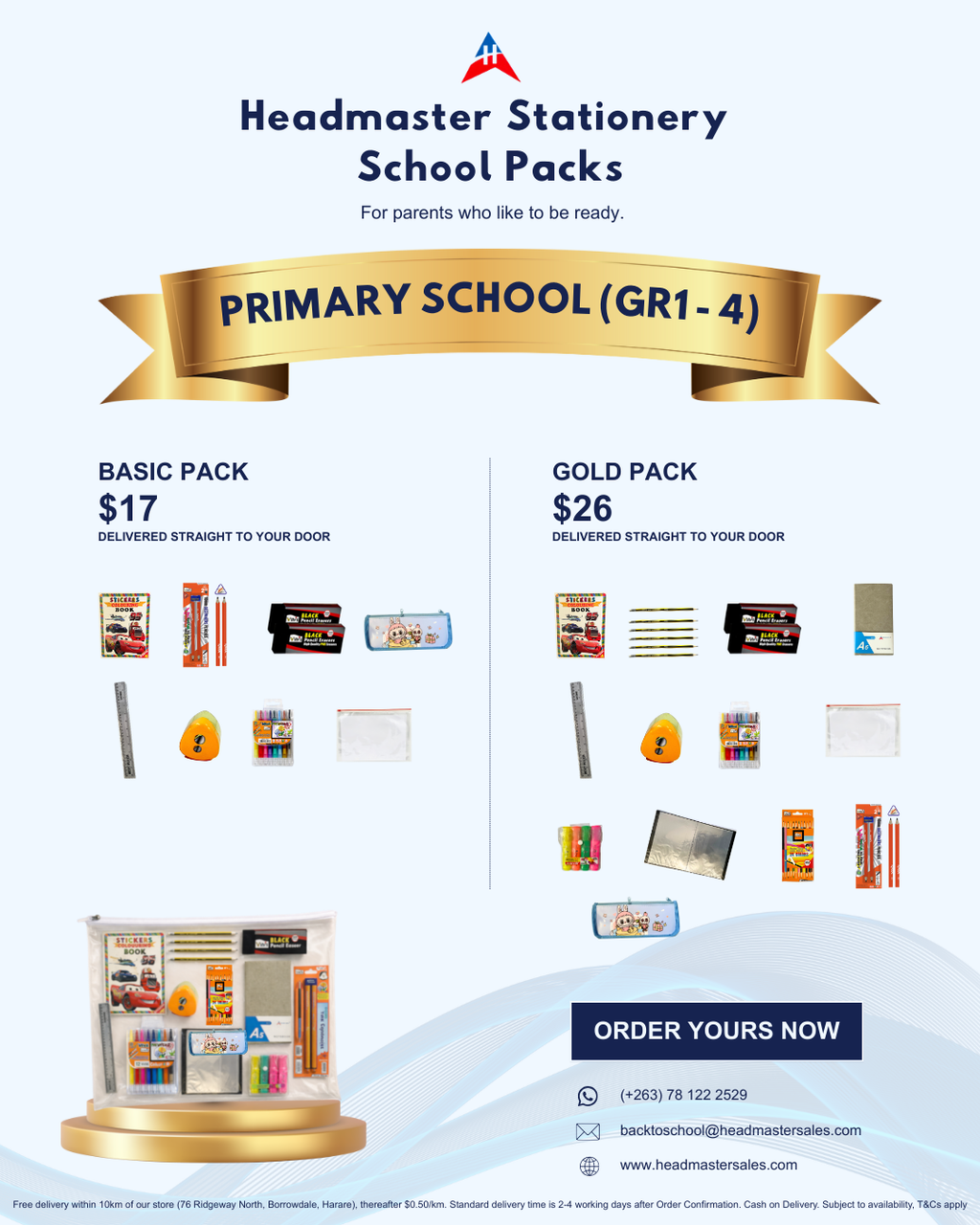 Primary School (Grade 1-4): Basic Stationery Pack