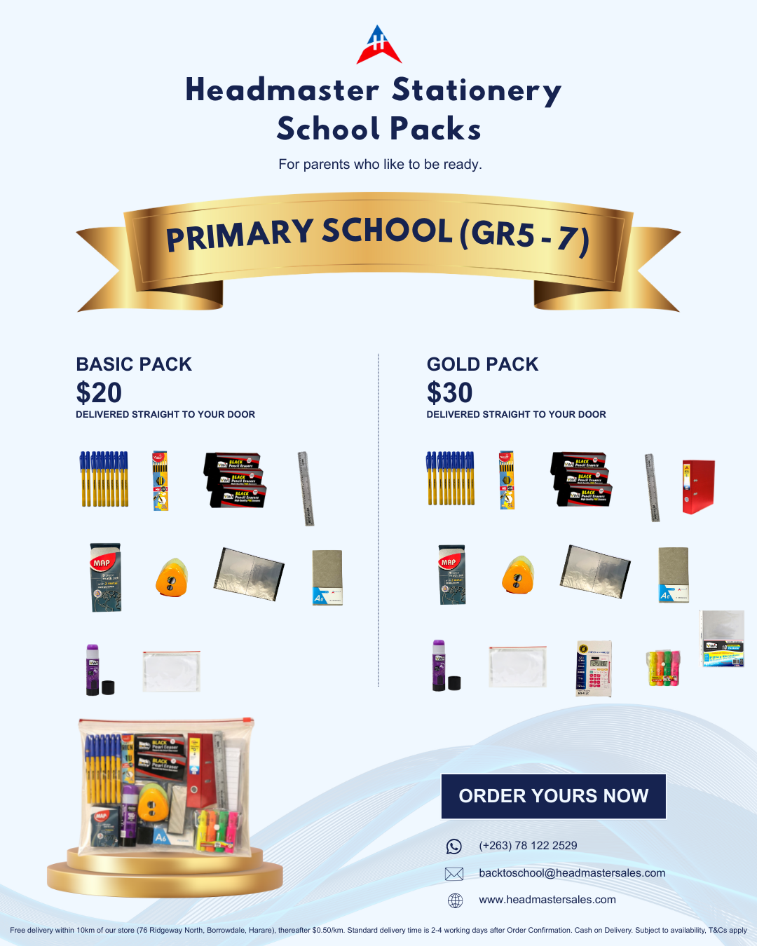 Primary School (Grade 5-7): Gold Stationery Pack
