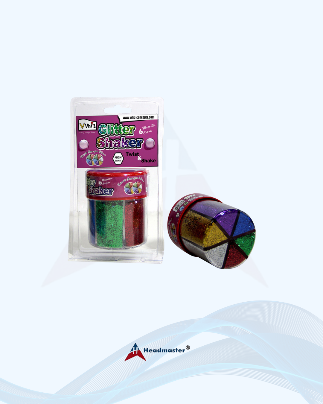 Glitter Shakers 6 Metallic Colours